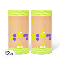 EZn이지엔 엠보싱 일회용 수세미, 라임, 60개입, 12개
