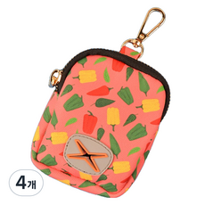 요런개 강아지 패턴 포인트 배변 파우치, 파프리카, 4개, 1개입