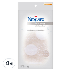 3M Nexcare 柔軟沐浴巾, 4個, 灰色, 1入