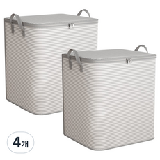Logro 大容量棉被衣物整理箱, 4個, 灰色