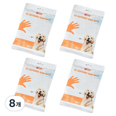 Petsiel 狗狗 貓咪 沐浴 閃亮 手套 濕紙巾, 6入, 8個