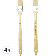 MY DAILY 美術用油畫排刷 淺木色, 4個, 3號