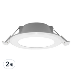 장수램프 멜리빙 LED 다운라이트 플리커프리 매입등 5W 96mm, 화이트 + 주광색, 2개