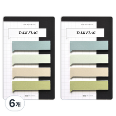 플레픽 코멘터리 플래그 점착식 메모지, 토크피스타치오, 80매, 6개