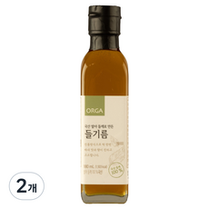 올가홀푸드 국산 발아 들깨로 만든 들기름, 180ml, 2개