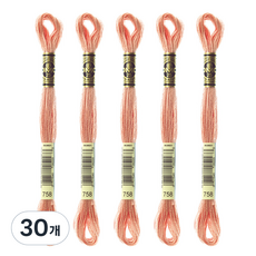 브랜드얀 DMC 25번 면사 자수실, 758번, 30개