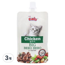 더캣츠 고양이 빅베로베로 짜먹는 간식 파우치, 닭고기, 85g, 3개
