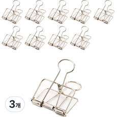 마켓A 금속 컬러 클립 집게 실버, 소, 10개입, 3개