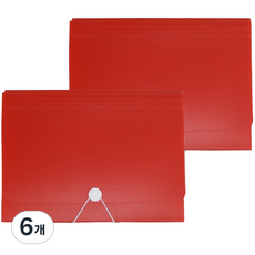 올러바웃 다기능 폴더 A4 파일 케이스, 6개, 레드
