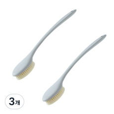 팝마인즈 때밀이 등 손잡이 솔 브러시, 그레이, 3개, 2개입