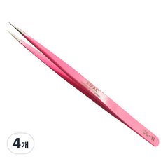 STAAK 속눈썹 핀셋 CS-11, 혼합색상, 4개