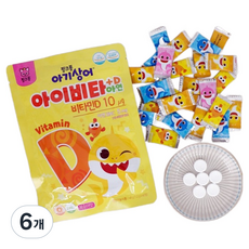 태양생활건강 핑크퐁 아기상어 아이비타+D 아연 48g, 40정, 6개