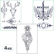 Salad Bible 紋身貼紙 漢娜紋身 紋身貼紙 3件組, 象徵圖案, 4套