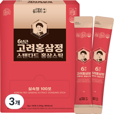 Kocheolnam Healthcare 6年根高麗紅蔘精標準紅蔘條, 100條, 13g, 3盒