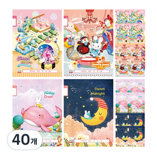 YOUNG ART 女童用 1-2 無題筆記本 17行 24張, 隨機出貨, 40個