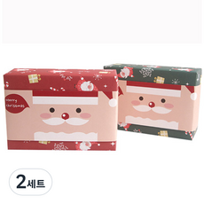 Bom91 2款聖誕老人包裝紙 + 聖誕老人飾帶套組, 2套