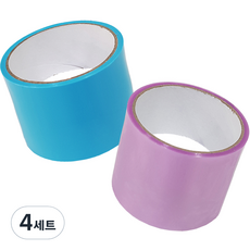 아가플러스 롤링 쫀득말랑볼 테이프 유광 6cm x 10m 2종 세트, 보라, 파랑, 4세트