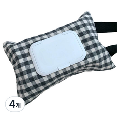달리 연시네 濕紙巾袋 攜帶式 170 x 250 mm, 格紋黑, 4個