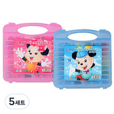 블루마토 마우스 보이 크레파스 플라스틱 케이스, 18색, 5세트