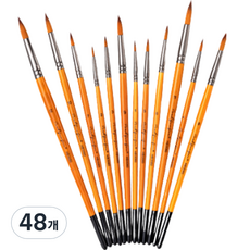 MOMO商店 油畫用圓頭筆刷, 48個, 1~12號