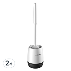 깔끔한 화장실 청소 용품 부드러운 TPR 벽걸이형 변기솔 세트, 블랙, 2개