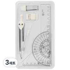 요고모지 제도용 각도기 컴퍼스 7종 세트 랜덤발송, 3세트