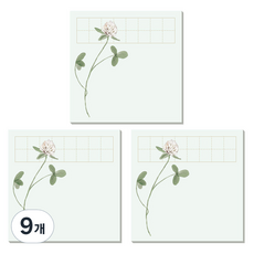 인도사이다 꽃길여담 메모지, 토끼풀, 100개입, 9개