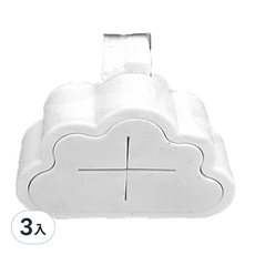 家乘生活 日本IP 雲朵門板壓式掛勾, 3入
