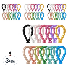 피앤비유니티 요술풍선 50p + 펌프 세트, 메탈 혼합 14색, 3세트