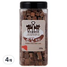 펫츠플레이트 강아지&고양이 동결건조 간식, 소간트릿, 220g, 4개