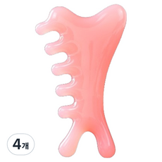 사인포스트 지압 괄사 마사지기 물결형 타입 C 라지 6 x 10 cm, 라이트 핑크, 4개
