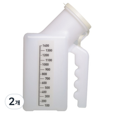 大明商社 病患用方形夜光小便器 1.4L, 2個, 白色
