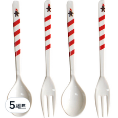 키친유 파티 멜라민 스푼 2p + 포크 2p 세트, 4개, 5세트