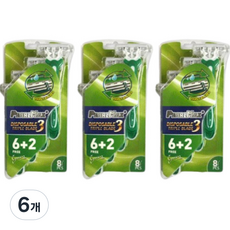 PearlMax 3 刀片剃須刀綠色, 8入, 6個
