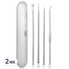 Phineas 不鏽鋼黑頭擠壓器鑷子4件組 A款, 單一顏色, 2套