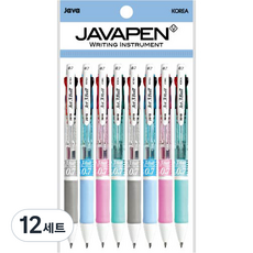 JAVAPEN Jet 3色筆 0.7mm, 筆身(白色 + 天藍色 + 粉色 + 薄荷綠), 12組