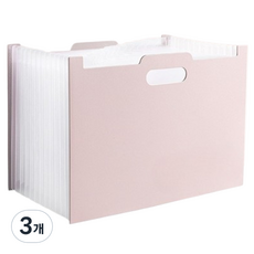 대용량 13칸 도큐먼트 아코디언파일 A4, 스윗핑크, 3개