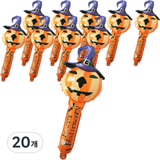 미니띠네 알루미늄 응원스틱 풍선 유령호박, 옐로우, 20개