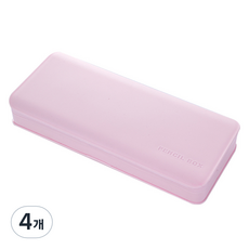 特別商店 素色半透明粉彩方形塑膠鉛筆盒, 粉紅色, 4個