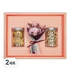 꽃다시피다 5월 감사의 달 꽃차 2종 선물 세트, 목련차 + 아카시아차 + 카네이션 미니 꽃다발, 2세트