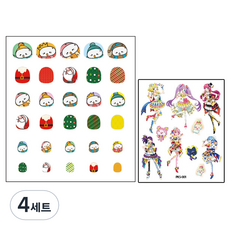 크리스킨드 초등학생용 네일스티커 메리크리스마스 + 타투스티커 랜덤 발송, RCJS002, 4세트