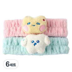 버터샵 눈반짝 멍솜이 버터군 커플 세안밴드 2종 세트, 6세트, 민트, 핑크