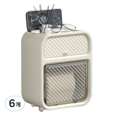 PEONIST 免鑽孔防水壁掛式衛生紙架, 奶油色, 6個