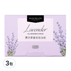 M'AYCREATE 健美創研 香氛吸油面紙 薰衣草香氛, 3組, 100入