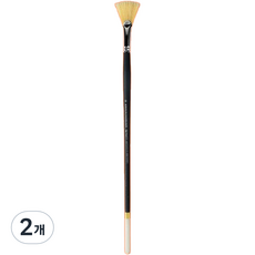 부채모양의 오일 수채화 붓 07, 2개, 10호