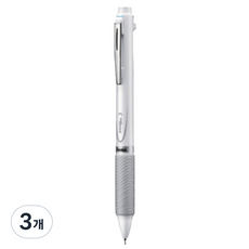 펜탈 에너겔 3색 유성 볼펜 BLC35W 0.5mm, 흰색, 3개