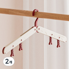 德普羅商務 節省空間 旅行用 便攜式 折疊 多功能衣架, 紅色, 2個