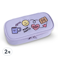 아이코닉 두들 대용량 펜파우치, 04 Lavender, 2개