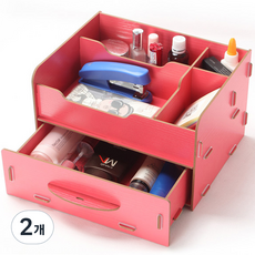 라이프포인트 DIY 화장품 정리함, 핫핑크, 2개