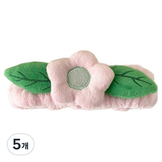 瘋狂姐妹 可愛花朵造型洗臉髮帶, 5個, 粉紅色